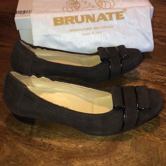 Brunate Gray Suede Iguano Moro Softlack Women’s low heels size 38 (US size 7) - Picture 2 of 10